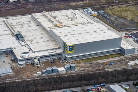 Aerial photo, Edeka central warehouse Oberhausen, Schwarze Heide, Oberhausen, Ruhr area, North