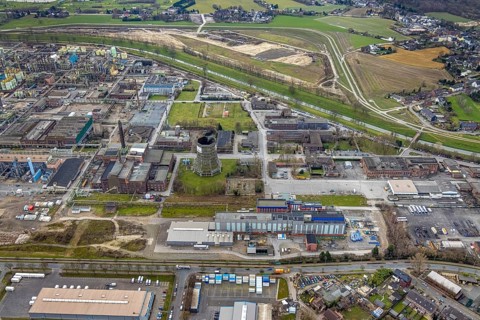 Aerial view, OQ Chemicals Werk Ruhrchemie, chemical plant, Holten, Oberhausen, Ruhr area, North