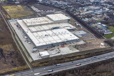 Aerial photo, Edeka central warehouse Oberhausen, Schwarze Heide, Oberhausen, Ruhr area, North