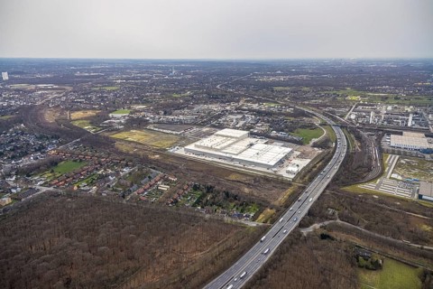 Aerial photo, Edeka central warehouse Oberhausen, Schwarze Heide, Oberhausen, Ruhr area, North