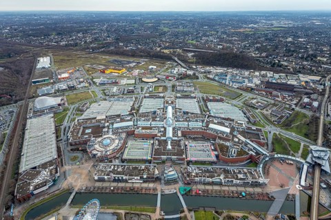 Aerial view, CentrO Oberhausen shopping centre, Borbeck, Oberhausen, Ruhr area, North