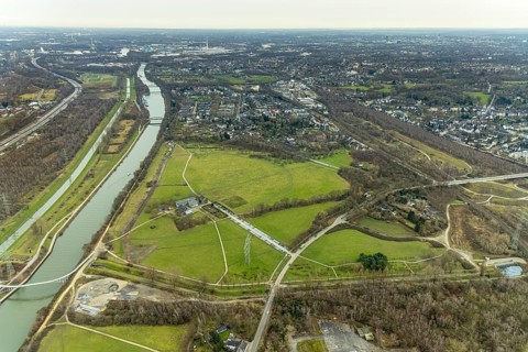 Aerial view, State Office of Nature Conservation Organisations North Rhine-Westphalia, Haus