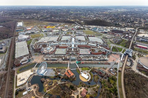 Aerial view, CentrO Oberhausen shopping centre, Borbeck, Oberhausen, Ruhr area, North