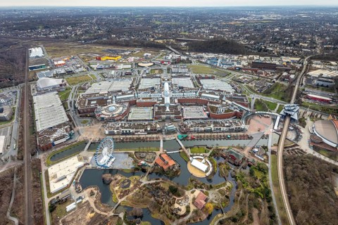 Aerial view, CentrO Oberhausen shopping centre, Borbeck, Oberhausen, Ruhr area, North