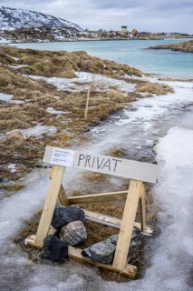 Norway tromsö snow mountains sea sign private