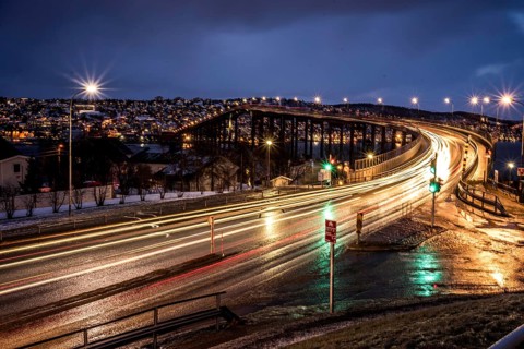 Norway tromsö bridge cars long exposure