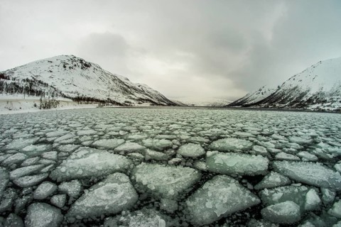 Norway tromsö ice floes ice winter cold mountains
