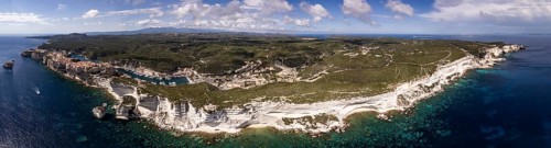 Panorama of the cliffs near Bonifacio, Bonifacio, Corsica, France