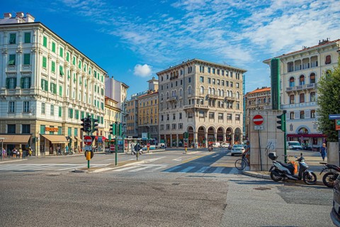 Piazza Carlo Galdoni in Trieste, Friuli-Venezia Giulia, Italy