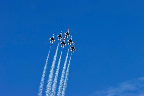 Aviation, USAF fighter jets at an air show, Mirabel, Province of Quebec, Canada
