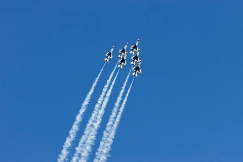 Aviation, USAF fighter jets at an air show, Mirabel, Province of Quebec, Canada