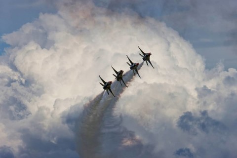 Aviation, USAF fighter jets at an air show, Mirabel, Province of Quebec, Canada