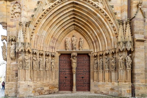 The Maiden Portal of Erfurt Cathedral in Erfurt, Thuringia, Germany