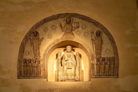Madonna in the interior of St Mary's Cathedral in Erfurt, Thuringia, Germany
