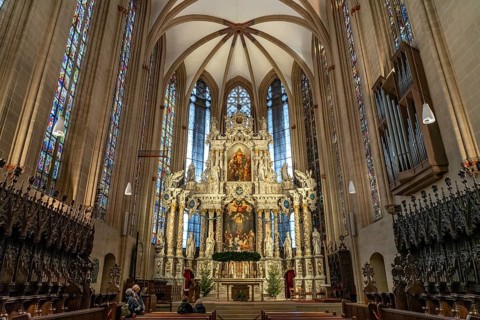 Altar in St Mary's Cathedral in Erfurt, Thuringia, Germany
