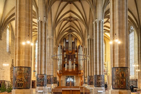 Organ in St Mary's Cathedral in Erfurt, Thuringia, Germany