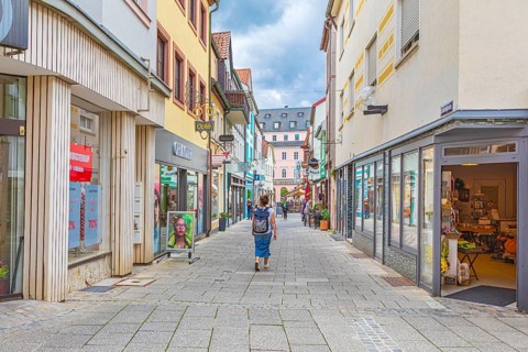 Grabengasse in Bad Kissingen, Bavaria, Germany