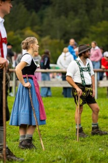 Cattle drive, herdsman, herdswoman, lederhosen, dirndl, traditional traditional costume,