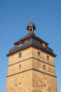 Old town, town tower, detail, clipping, old town, Bad Staffelstein, Upper Franconia, Franconia,
