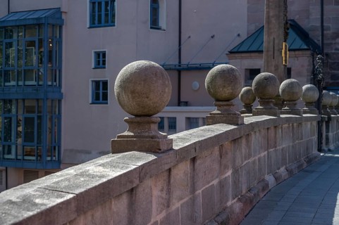 Spherical ornamentation on the Charles Bridge, built in 1728, Karlstrasse, Nuremberg, Middle