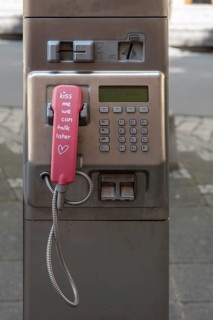 Telekom public telephone pillar, Nuremberg, Central Franconia, Bavaria, Germany