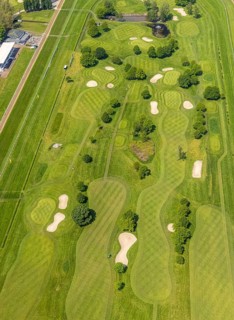 Aerial view, Raffelberg racecourse with golf course inside, Speldorf - Northwest, Mülheim an der