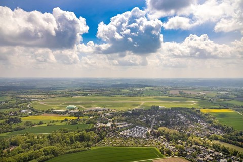 Aerial photo, Airport Essen/Mülheim, Holthausen - Südost, Mülheim an der Ruhr, Ruhr area, North