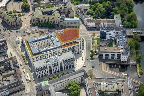 Aerial view, Forum City Mülheim, Palais am Stadtkai, StadtQuartier Schlossstraße, Altstadt I,