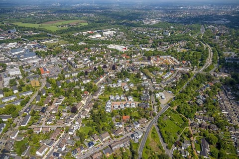Aerial view, site view, construction site and new construction residential area