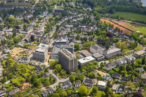 Aerial view, Max Planck Institute, construction site, Holthausen - West, Mülheim an der Ruhr, Ruhr