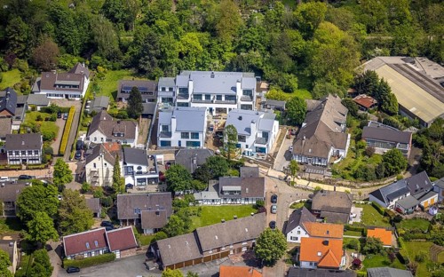 Aerial view, construction site and new building, Otto-Pankok-Straße, Saarn, Mülheim an der Ruhr,
