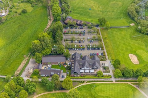 Aerial view, clubhouse golf club Mülheim an der Ruhr, clubhouse, Saarn - Süd, Mülheim an der Ruhr,