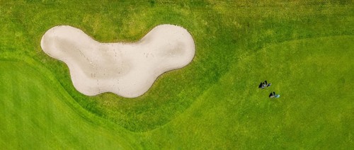 Aerial view, golf course golf club Mülheim an der Ruhr, Saarn - Süd, Mülheim an der Ruhr, Ruhr
