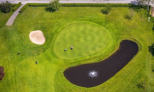 Aerial view, golf course golf club Mülheim an der Ruhr, Saarn - Süd, Mülheim an der Ruhr, Ruhr