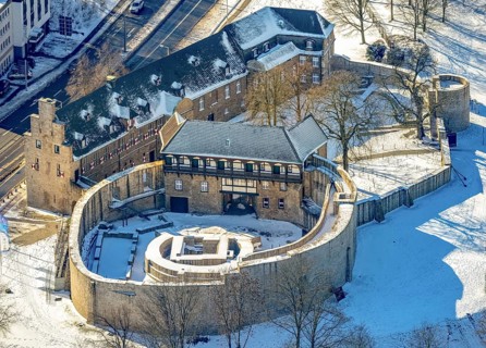 Aerial view, Broich Castle, Old Town II, Mülheim an der Ruhr, Ruhr area, North Rhine-Westphalia,