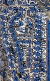 Aerial view, workers' housing estate, Heimaterde housing estate, Theodor-Suhnel-Straße, Heißen -