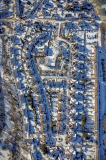 Aerial view, workers' housing estate, Heimaterde housing estate, Theodor-Suhnel-Straße, Heißen -