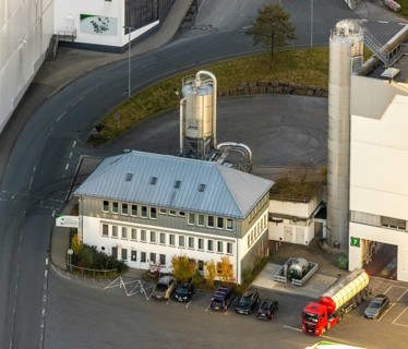 Aerial view, C.& A. VELTINS brewery in the Grevenstein district of Meschede, Sauerland, North