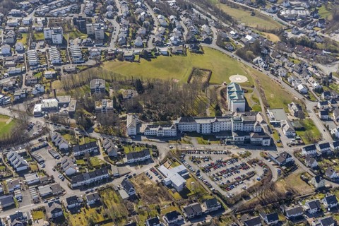 Aerial view, St. Walburga-Krankenhaus Meschede, Meschede-Stadt, Meschede, Sauerland, North