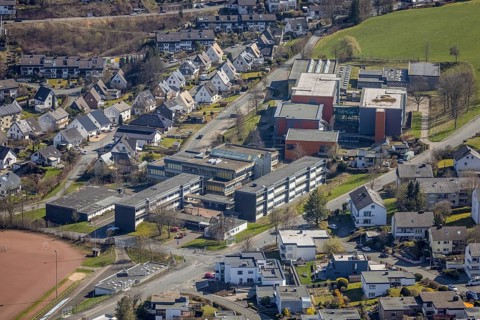 Aerial view, St. Walburga Hauptschule und Realschule und Gymnasium der Stadt Meschede,