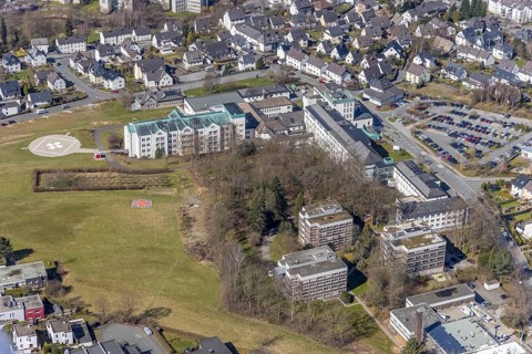 Aerial view, St. Walburga-Krankenhaus Meschede, Meschede-Stadt, Meschede, Sauerland, North