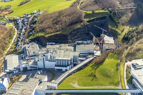 Brewery C.& A. VELTINS GmbH & Co. KG, construction site and new building, Grevenstein, Meschede,
