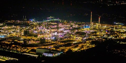 Aerial view, chemical park Marl, chemical zone, Marl, Ruhr area, North Rhine-Westphalia, Germany,
