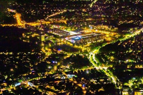 Aerial view, Marler Stern shopping centre, Marl, Ruhr area, North Rhine-Westphalia, Germany,