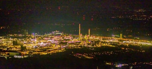 Aerial view, chemical park Marl, chemical zone, Marl, Ruhr area, North Rhine-Westphalia, Germany,