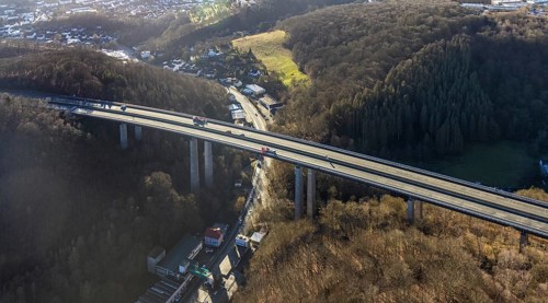Aerial photograph, construction work with emergency reinforcement on the dilapidated and closed