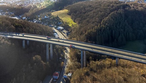 Aerial photograph, construction work with emergency reinforcement on the dilapidated and closed