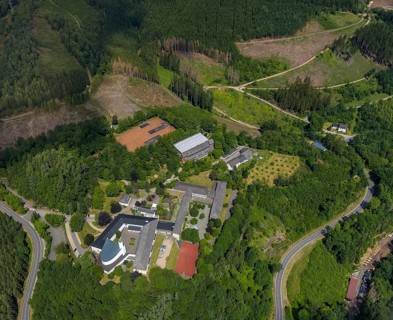 Aerial view, Jugendhof Pallotti and Private Gymnasium Maria Königin, Altenhundem, Lennestadt,