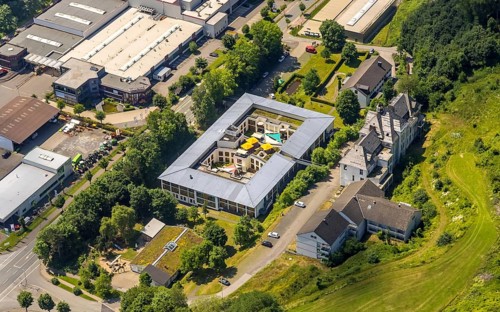 Aerial view, Caritas retirement home and nursing home St. Franziskus-Haus, Elspe, Lennestadt,