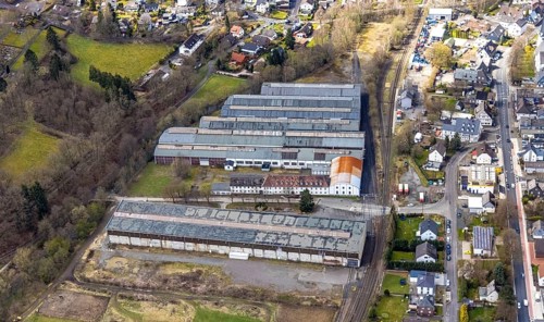 Aerial photo, Bender Ferndorf Rohr GmbH in Mühlenweg in Ferndorf, Kreuztal, Sauerland, North